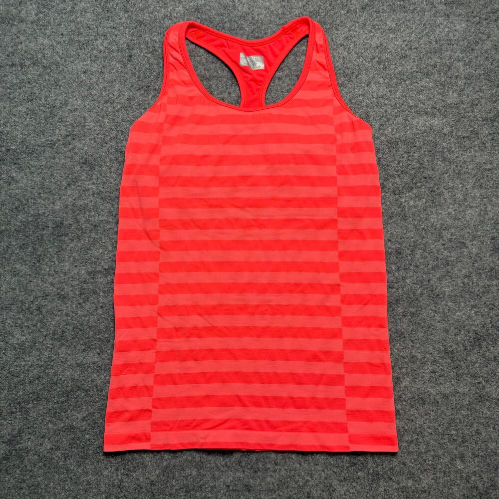 Athleta Orange Striped Racerback Athletic Tank Top Size XL